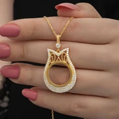 Gümüş Gold Kaplama Çeyrek Altın Takılabilen Kadın Kolye thumbnail 1