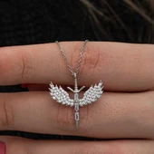 Gümüş Baget Taşlı Mikail Kılıcı Kadın Kolye thumbnail 1