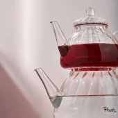 Vitor Borosilikat Cam Çaydanlık - Şeffaf - 800 ml + 1,5 lt thumbnail 2