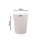 Nely Krom Kaplama Banyo Çöp Kovası - Bej - 6 lt thumbnail 3