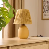 Design Rond Seramik Abajur - Hardal / Sarı - 37x24x24 cm thumbnail 1