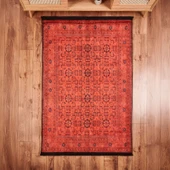 Soft Atlas Afgan Desenli Halı - Kırmızı - 120x180 cm thumbnail 1