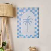 Deco Palm Breeze Kanvas Tablo - Beyaz / Mavi - 50x70 cm thumbnail 1