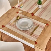Tarçın 4'lü Amerikan Servis - Ekru / Kiremit - 30x45 cm - 1