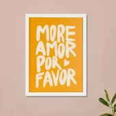 Deco More Amor Por Favor Pano - Sarı - 30x40 cm thumbnail 1