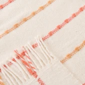 Soft Elvia Pamuklu Tek Kişilik Battaniye - Krem - 150x200 cm thumbnail 3