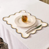 Soft Nonna Amerikan Servis - Hardal / Mavi - 30x50 cm thumbnail 2