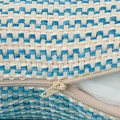 Soft Shiny Kırlent - Bej / Mavi - 45x45 cm thumbnail 3