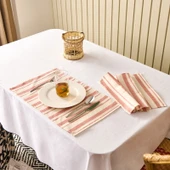 Soft Alno 2'li Amerikan Servis - Ekru / Kiremit - 30x50 cm thumbnail 2