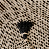 Soft Shiny Koltuk Şalı - Bej / Siyah - 130x170 cm thumbnail 3