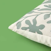 Soft Nora Kırlent - Yeşil / Ekru - 45x45 cm thumbnail 3