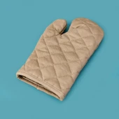 Gabardin Fırın Eldiveni - Bej - 17x30 cm thumbnail 1