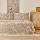 Soft Tamyr Çift Kişilik Yatak Örtüsü Seti - Bej - 230x250 cm thumbnail 1