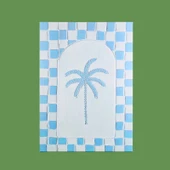 Deco Palm Breeze Kanvas Tablo - Beyaz / Mavi - 50x70 cm thumbnail 2
