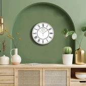 Elegant Duvar Saati - Bronz / Beyaz - 30 cm thumbnail 1