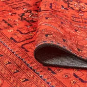 Soft Atlas Afgan Desenli Halı - Kırmızı - 120x180 cm thumbnail 3