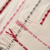 Soft Elvia Pamuklu Tek Kişilik Battaniye - Krem - 150x200 cm thumbnail 3