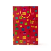 Dikey Hediye Çantası - Kırmızı - 25x38 cm thumbnail 1