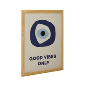 Deco Good Vibes Only Duvar Panosu - Mavi / Beyaz - 30x40 cm thumbnail 3