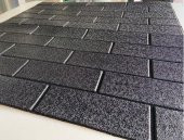 Renkli Duvarlar Düz Siyah 3D Duvar Kağıdı Yapışkanlı Duvar Paneli NW87 10 Adet - 1