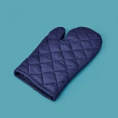 Gabardin Fırın Eldiveni - Lacivert - 17x30 cm thumbnail 1