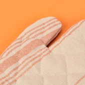 Tarçın Fırın Eldiveni - Ekru / Kiremit - 17x30 cm thumbnail 3