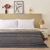 Soft Victor Pamuklu Çift Kişilik Battaniye - Antrasit - 200x220 cm thumbnail 1