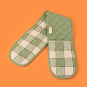 Toscana Uzun Fırın Eldiveni - Ekru / Yeşil - 16x85 cm thumbnail 1