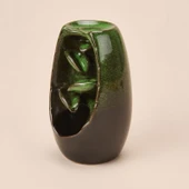 Seramik Geri Akış Buhurdanlık ve Tütsülük - Yeşil - 13x8 cm - 1