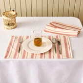 Soft Alno 2'li Amerikan Servis - Ekru / Kiremit - 30x50 cm thumbnail 1