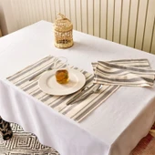 Soft Alno 2'li Amerikan Servis - Ekru / Antrasit - 30x50 cm thumbnail 2