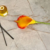 Deco Yapay Zambak Çiçeği - Turuncu - 60 cm thumbnail 1