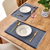 Soft Plaid 2'li Amerikan Servis - Mavi - 30x50 cm thumbnail 1