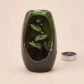 Seramik Geri Akış Buhurdanlık ve Tütsülük - Yeşil - 13x8 cm - 2