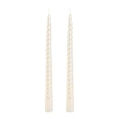 2'li Burgu Şamdan Mumu - Sedef Beyaz - 25 cm thumbnail 3