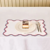 Soft Nonna Amerikan Servis - Mavi / Kırmızı - 30x50 cm thumbnail 1