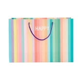 Happy Yatay Karton Çanta - Renkli - 25x38 cm thumbnail 1