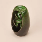 Seramik Geri Akış Buhurdanlık ve Tütsülük - Yeşil - 13x8 cm - 3
