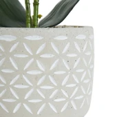 Beton Saksıda Real Touch Orkide - Pembe - 12x35 cm thumbnail 3