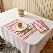 Soft Alno 2'li Amerikan Servis - Ekru / Mürdüm - 30x50 cm thumbnail 2