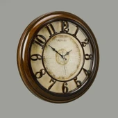 1965-V Kabartma Rakam Duvar Saati - Kahverengi - 44,5 cm - 2