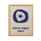 Deco Good Vibes Only Duvar Panosu - Mavi / Beyaz - 30x40 cm thumbnail 2