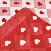 Soft Kalpli Pamuklu Çift Kişilik Battaniye - Kırmızı - 200x220 cm thumbnail 2