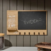 Dekoratif Kahve Köşesi Ahşap Askılık - Kahverengi - 43x27 cm - 1