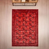 Soft Karakush Afgan Desenli Halı - Kırmızı - 160x230 cm thumbnail 1