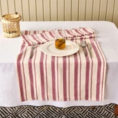 Soft Alno Runner - Ekru / Mürdüm - 50x140 cm thumbnail 1