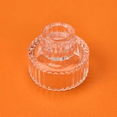 Cam Çizgili Mumluk - Şeffaf - 5x6 cm thumbnail 1