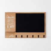 Dekoratif Kahve Köşesi Ahşap Askılık - Kahverengi - 43x27 cm - 2