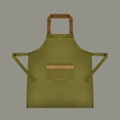 Gabardin Mutfak Önlüğü - Yeşil - 65x80 cm thumbnail 1