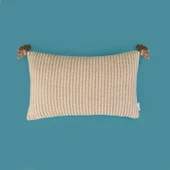 Soft Shiny Kırlent - Bej / Kahverengi - 30x50 cm thumbnail 1